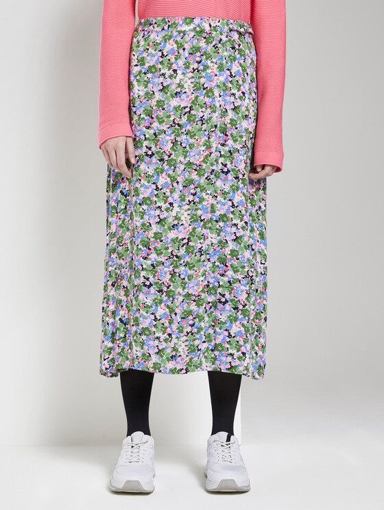 Gemusterter Midirock in Wickel-Optik - Frauen - colorful floral design Gemusterter Midirock in Wickel-Optik - Frauen - colorful floral design - 1 - TOM TAILOR