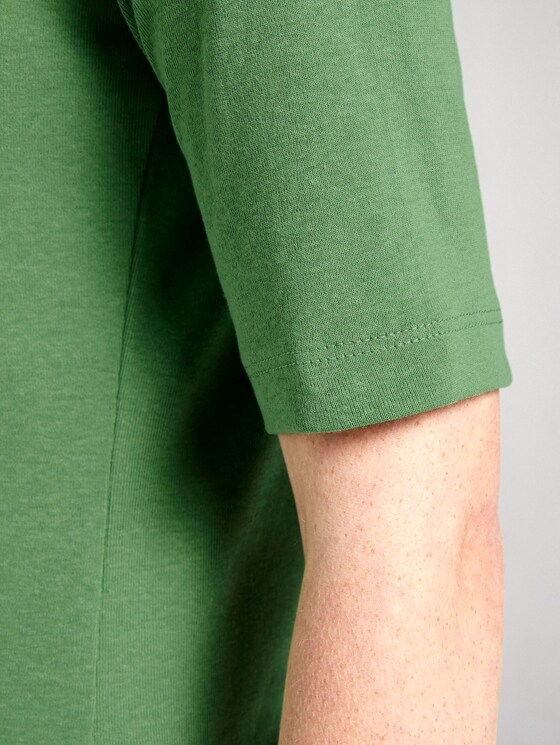 Gestreiftes T-Shirt mit Rollkragen - Frauen - sundried turf green Gestreiftes T-Shirt mit Rollkragen - Frauen - sundried turf green - 10 - TOM TAILOR