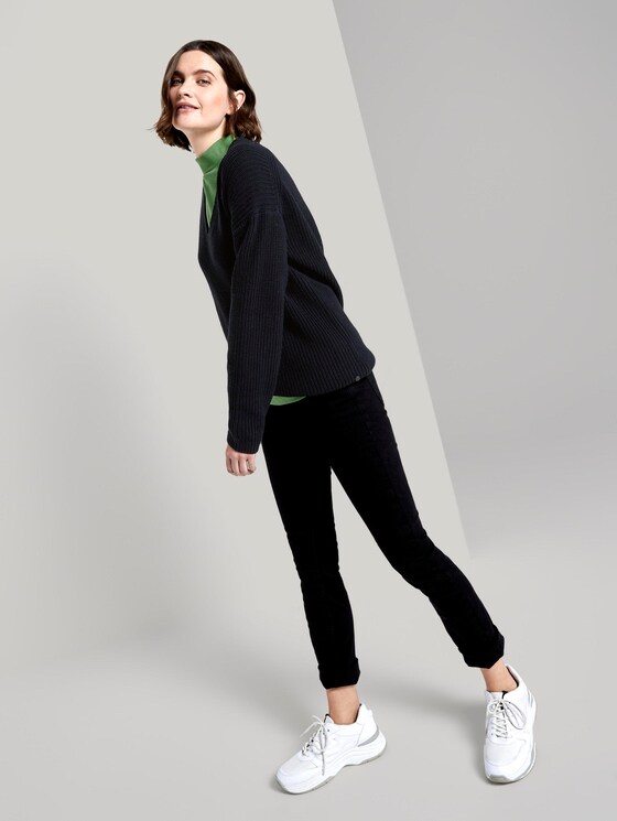 Gestreiftes T-Shirt mit Rollkragen - Frauen - sundried turf green Gestreiftes T-Shirt mit Rollkragen - Frauen - sundried turf green - 3 - TOM TAILOR