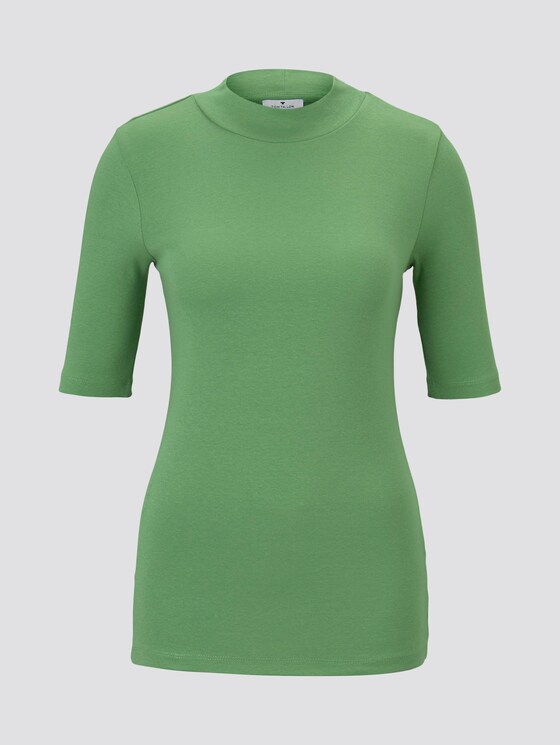 Gestreiftes T-Shirt mit Rollkragen - Frauen - sundried turf green Gestreiftes T-Shirt mit Rollkragen - Frauen - sundried turf green - 7 - TOM TAILOR