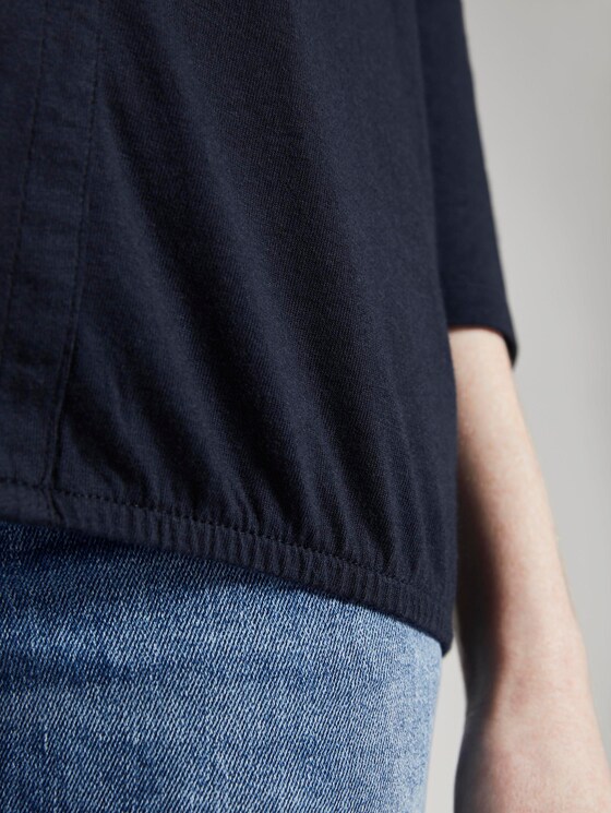 Gemustertes Shirt mit elastischem Bund - Frauen - Sky Captain Blue Gemustertes Shirt mit elastischem Bund - Frauen - Sky Captain Blue - 10 - TOM TAILOR