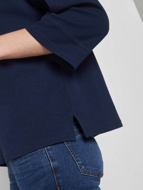 Baumwollshirt mit Kontrastnähten - Frauen - Sky Captain Blue Baumwollshirt mit Kontrastnähten - Frauen - Sky Captain Blue - 10 - TOM TAILOR