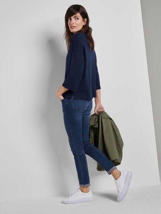 Baumwollshirt mit Kontrastnähten - Frauen - Sky Captain Blue Baumwollshirt mit Kontrastnähten - Frauen - Sky Captain Blue - 3 - TOM TAILOR