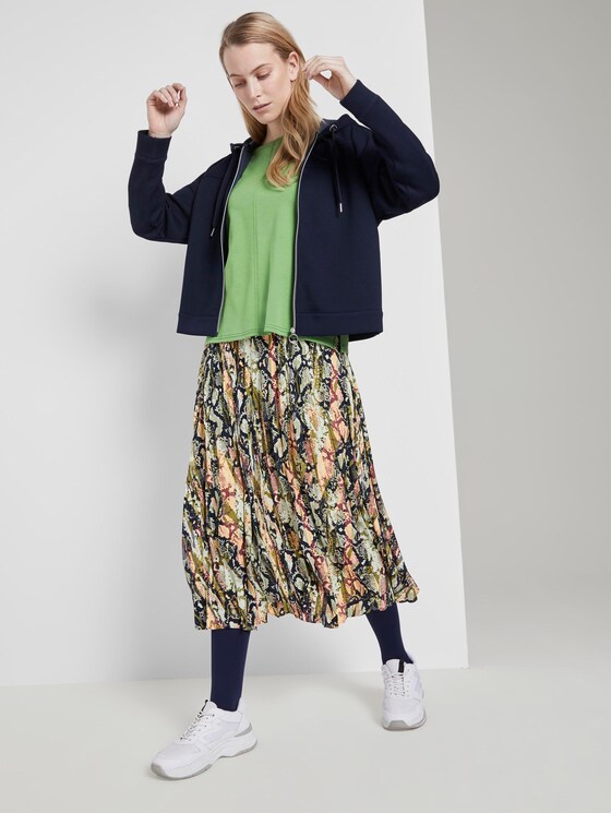 Cotton shirt with contrasting seams - Women - sundried turf green Cotton shirt with contrasting seams - Women - sundried turf green - 3 - TOM TAILOR
