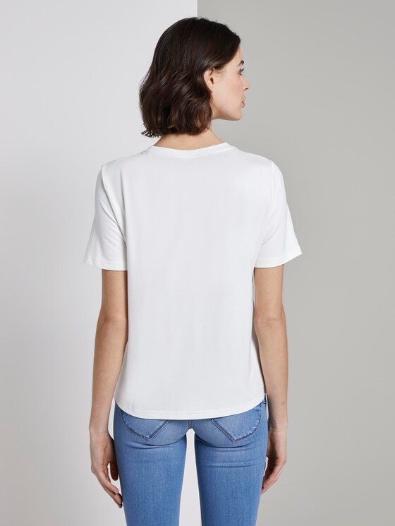 T-Shirt mit Print aus Sommersweat - Frauen - Whisper White T-Shirt mit Print aus Sommersweat - Frauen - Whisper White - 2 - TOM TAILOR