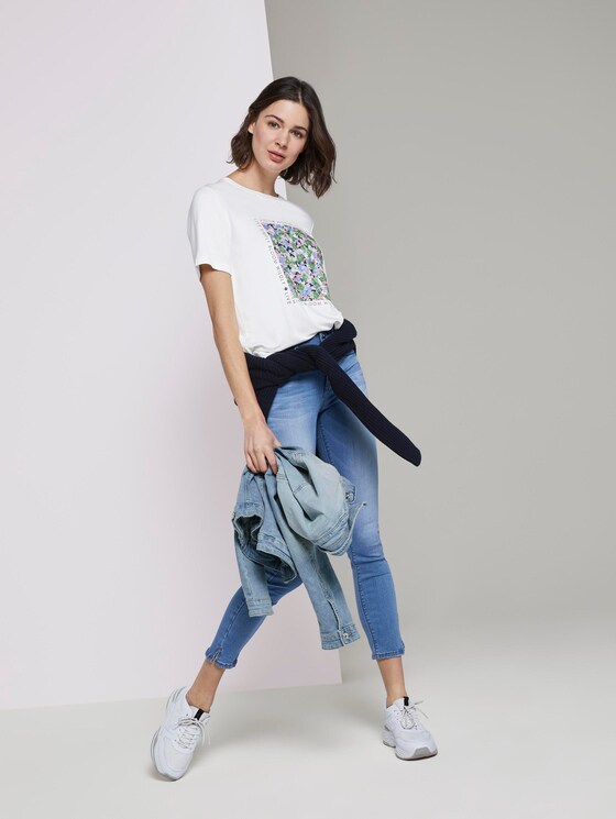 T-Shirt mit Print aus Sommersweat - Frauen - Whisper White T-Shirt mit Print aus Sommersweat - Frauen - Whisper White - 3 - TOM TAILOR