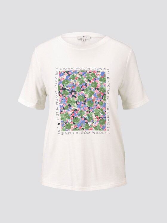 T-Shirt mit Print aus Sommersweat - Frauen - Whisper White T-Shirt mit Print aus Sommersweat - Frauen - Whisper White - 7 - TOM TAILOR