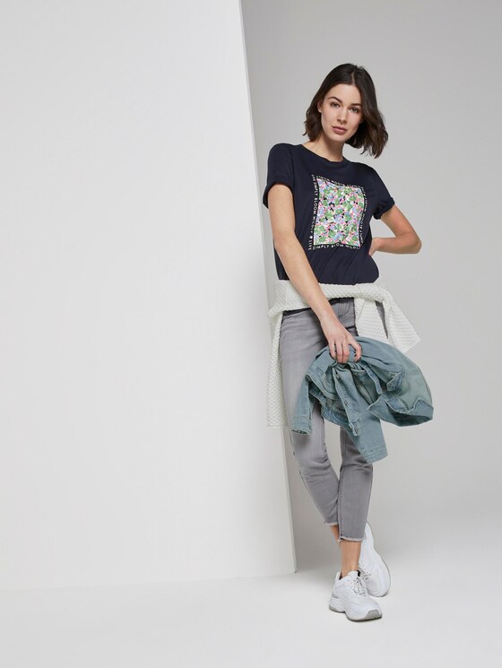 T-shirt with a print made of summer jogging material - Women - Sky Captain Blue T-shirt with a print made of summer jogging material - Women - Sky Captain Blue - 3 - TOM TAILOR