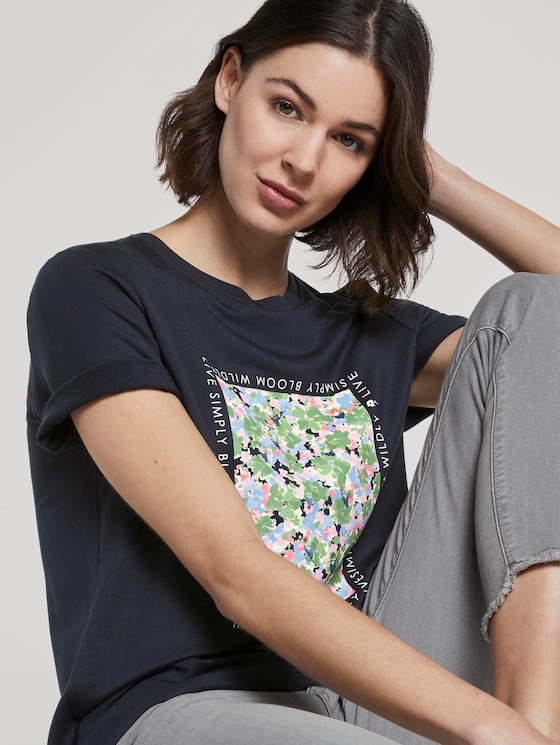 T-shirt with a print made of summer jogging material - Women - Sky Captain Blue T-shirt with a print made of summer jogging material - Women - Sky Captain Blue - 5 - TOM TAILOR