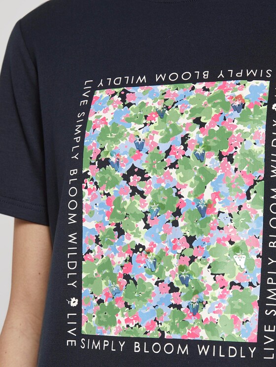 T-shirt with a print made of summer jogging material - Women - Sky Captain Blue T-shirt with a print made of summer jogging material - Women - Sky Captain Blue - 9 - TOM TAILOR