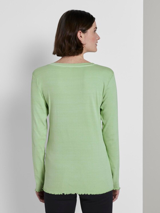 Langarm Henley-Shirt in Ripp-Optik - Frauen - light pistachio green Langarm Henley-Shirt in Ripp-Optik - Frauen - light pistachio green - 2 - TOM TAILOR