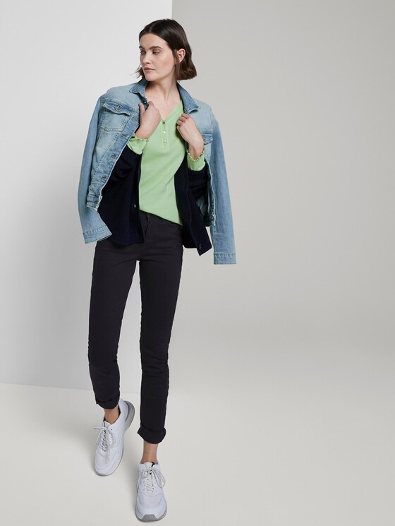 Langarm Henley-Shirt in Ripp-Optik - Frauen - light pistachio green Langarm Henley-Shirt in Ripp-Optik - Frauen - light pistachio green - 3 - TOM TAILOR