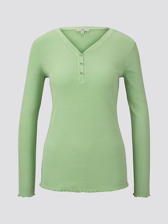 Langarm Henley-Shirt in Ripp-Optik - Frauen - light pistachio green Langarm Henley-Shirt in Ripp-Optik - Frauen - light pistachio green - 7 - TOM TAILOR