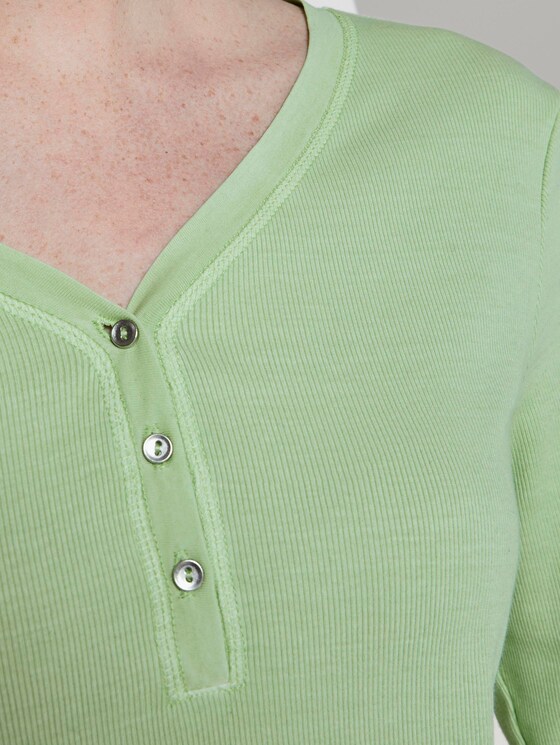Langarm Henley-Shirt in Ripp-Optik - Frauen - light pistachio green Langarm Henley-Shirt in Ripp-Optik - Frauen - light pistachio green - 9 - TOM TAILOR