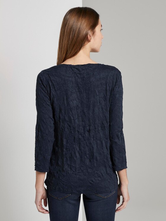 Patterned shirt in a crincle look - Women - Sky Captain Blue Patterned shirt in a crincle look - Women - Sky Captain Blue - 2 - TOM TAILOR