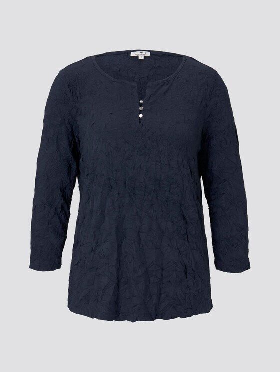 Patterned shirt in a crincle look - Women - Sky Captain Blue Patterned shirt in a crincle look - Women - Sky Captain Blue - 7 - TOM TAILOR