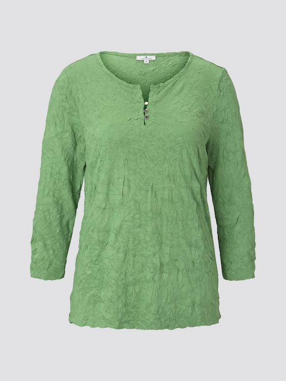 Gemustertes Shirt in Crincle-Optik - Frauen - sundried turf green Gemustertes Shirt in Crincle-Optik - Frauen - sundried turf green - 7 - TOM TAILOR