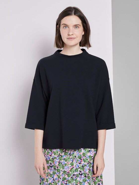 Shirt mit Rollkragen im Boxy-Fit - Frauen - Sky Captain Blue Shirt mit Rollkragen im Boxy-Fit - Frauen - Sky Captain Blue - 1 - TOM TAILOR