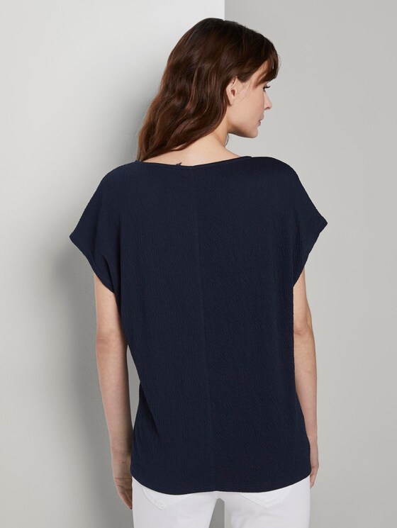 T-Shirt in Crincle-Optik - Frauen - Sky Captain Blue T-Shirt in Crincle-Optik - Frauen - Sky Captain Blue - 2 - TOM TAILOR