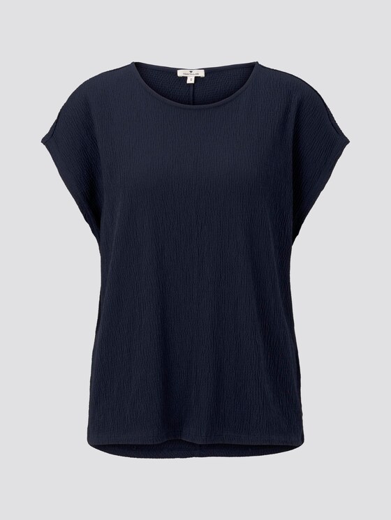 T-Shirt in Crincle-Optik - Frauen - Sky Captain Blue T-Shirt in Crincle-Optik - Frauen - Sky Captain Blue - 7 - TOM TAILOR