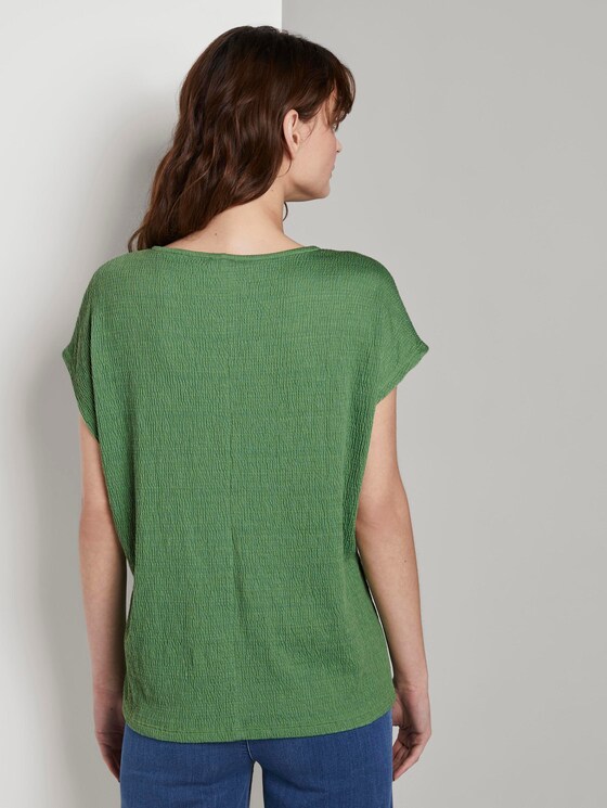 T-shirt in a crincle look - Women - sundried turf green T-shirt in a crincle look - Women - sundried turf green - 2 - TOM TAILOR