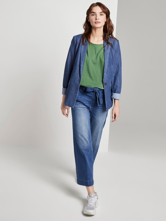 T-shirt in a crincle look - Women - sundried turf green T-shirt in a crincle look - Women - sundried turf green - 3 - TOM TAILOR