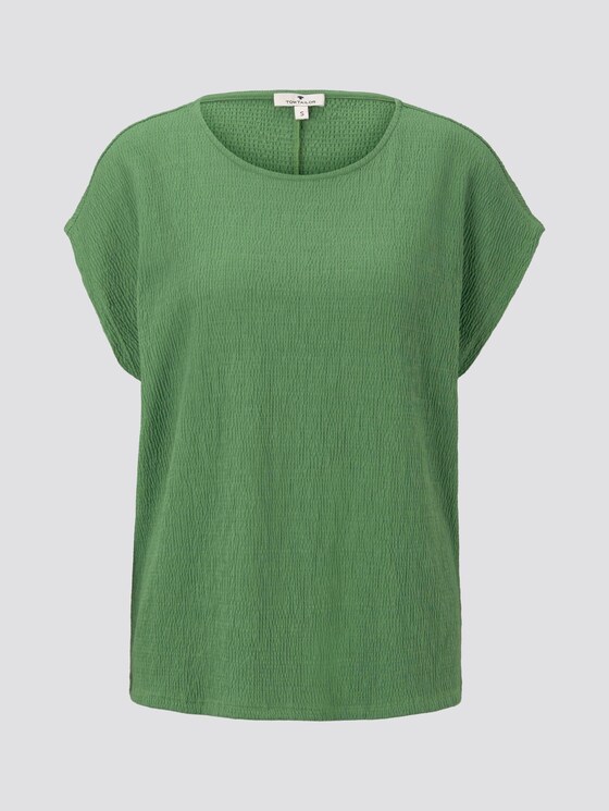 T-shirt in a crincle look - Women - sundried turf green T-shirt in a crincle look - Women - sundried turf green - 7 - TOM TAILOR