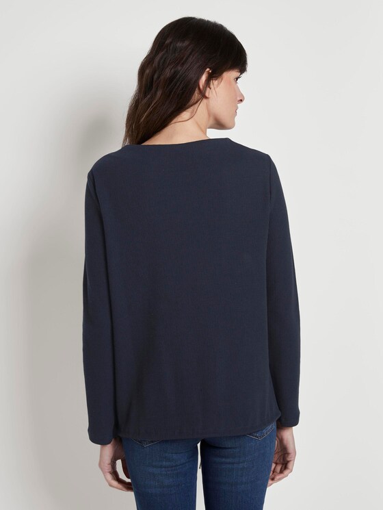 Strukturiertes Sweatshirt verstellbarem Bund - Frauen - Sky Captain Blue Strukturiertes Sweatshirt verstellbarem Bund - Frauen - Sky Captain Blue - 2 - TOM TAILOR