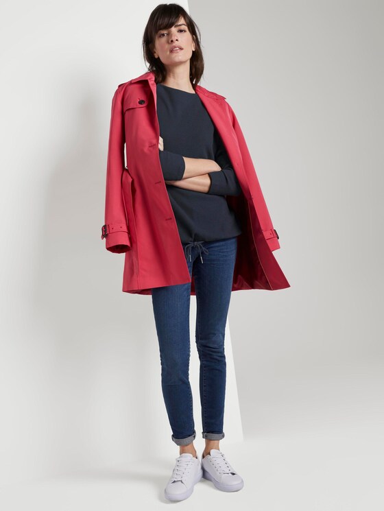 Strukturiertes Sweatshirt verstellbarem Bund - Frauen - Sky Captain Blue Strukturiertes Sweatshirt verstellbarem Bund - Frauen - Sky Captain Blue - 3 - TOM TAILOR