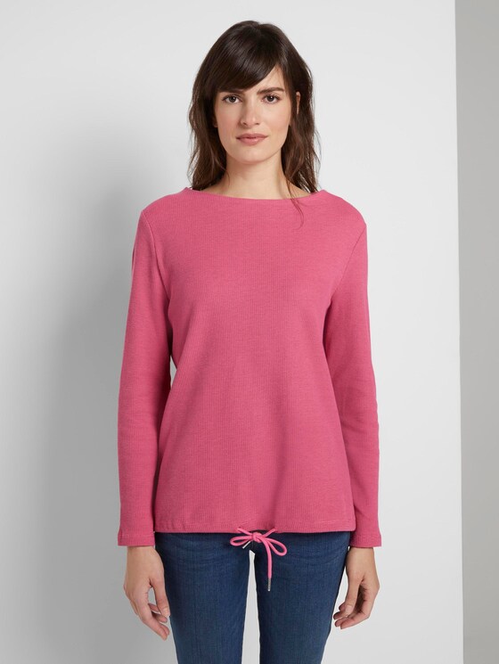 Strukturiertes Sweatshirt verstellbarem Bund - Frauen - charming pink Strukturiertes Sweatshirt verstellbarem Bund - Frauen - charming pink - 1 - TOM TAILOR