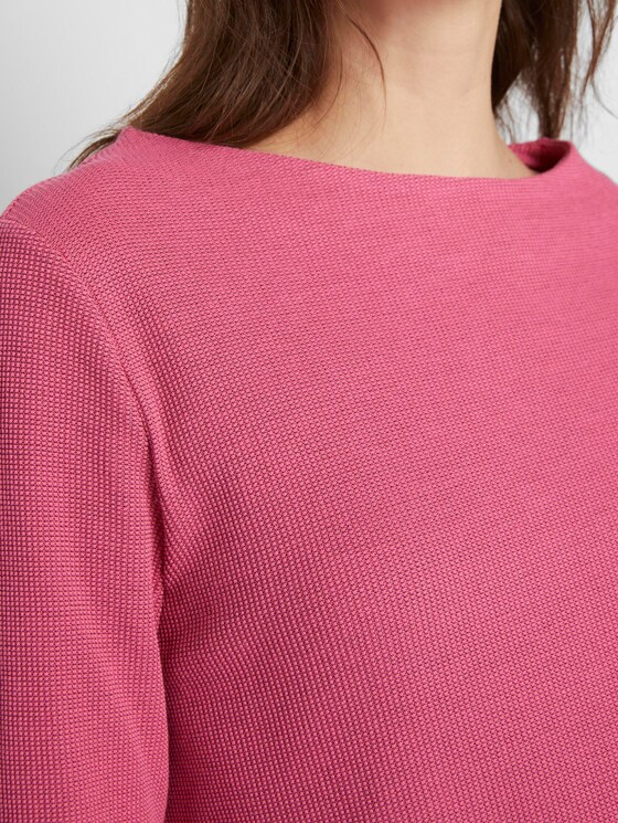Strukturiertes Sweatshirt verstellbarem Bund - Frauen - charming pink Strukturiertes Sweatshirt verstellbarem Bund - Frauen - charming pink - 10 - TOM TAILOR