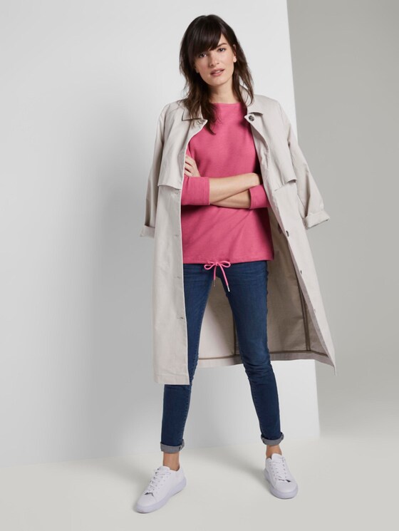 Strukturiertes Sweatshirt verstellbarem Bund - Frauen - charming pink Strukturiertes Sweatshirt verstellbarem Bund - Frauen - charming pink - 3 - TOM TAILOR