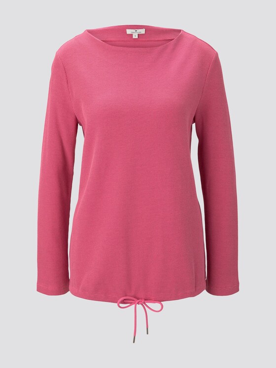 Strukturiertes Sweatshirt verstellbarem Bund - Frauen - charming pink Strukturiertes Sweatshirt verstellbarem Bund - Frauen - charming pink - 7 - TOM TAILOR
