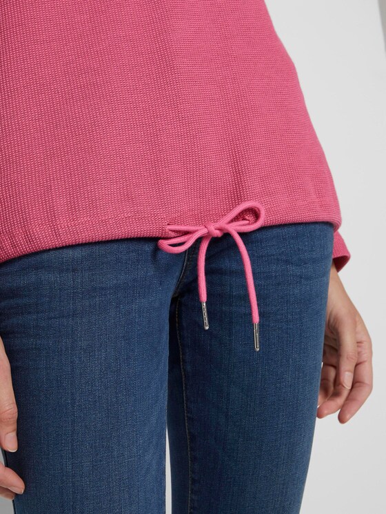 Strukturiertes Sweatshirt verstellbarem Bund - Frauen - charming pink Strukturiertes Sweatshirt verstellbarem Bund - Frauen - charming pink - 9 - TOM TAILOR