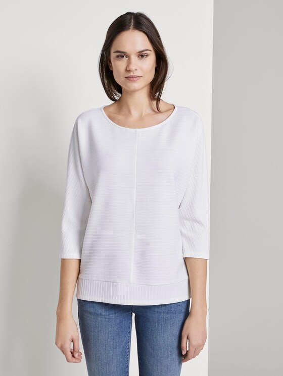 Sweatshirt mit Ottoman-Struktur - Frauen - Whisper White Sweatshirt mit Ottoman-Struktur - Frauen - Whisper White - 1 - TOM TAILOR