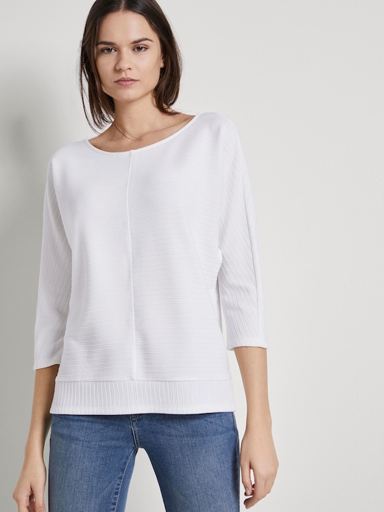 Sweatshirt mit Ottoman-Struktur - Frauen - Whisper White Sweatshirt mit Ottoman-Struktur - Frauen - Whisper White - 5 - TOM TAILOR