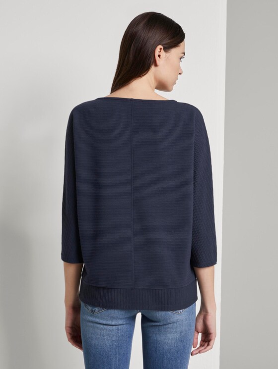 Sweatshirt mit Ottoman-Struktur - Frauen - Sky Captain Blue Sweatshirt mit Ottoman-Struktur - Frauen - Sky Captain Blue - 2 - TOM TAILOR