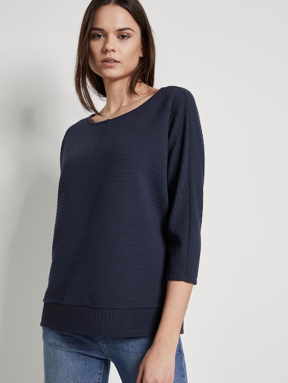 Sweatshirt mit Ottoman-Struktur - Frauen - Sky Captain Blue Sweatshirt mit Ottoman-Struktur - Frauen - Sky Captain Blue - 5 - TOM TAILOR