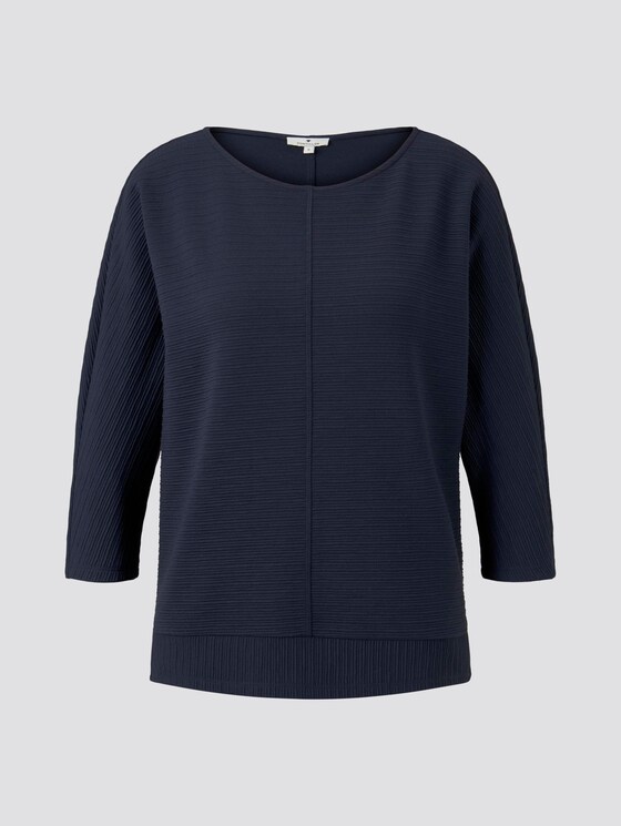 Sweatshirt mit Ottoman-Struktur - Frauen - Sky Captain Blue Sweatshirt mit Ottoman-Struktur - Frauen - Sky Captain Blue - 7 - TOM TAILOR