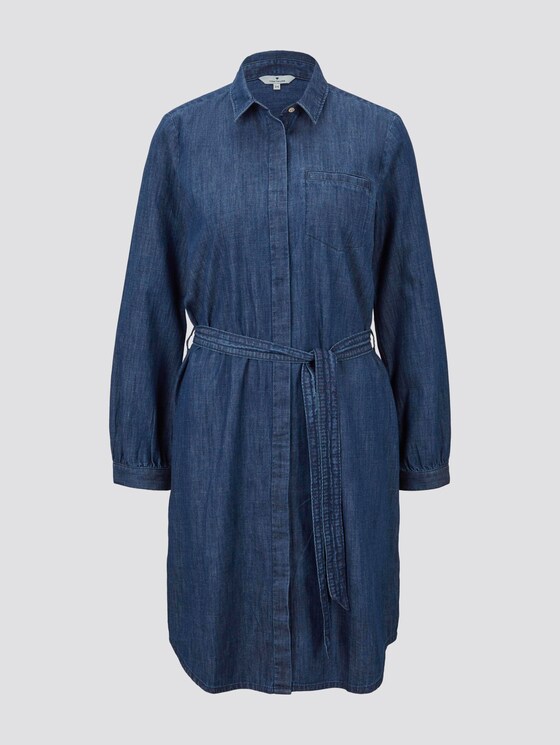 Mini Jeanskleid mit Bindegürtel - Frauen - dark stone wash denim Mini Jeanskleid mit Bindegürtel - Frauen - dark stone wash denim - 7 - TOM TAILOR
