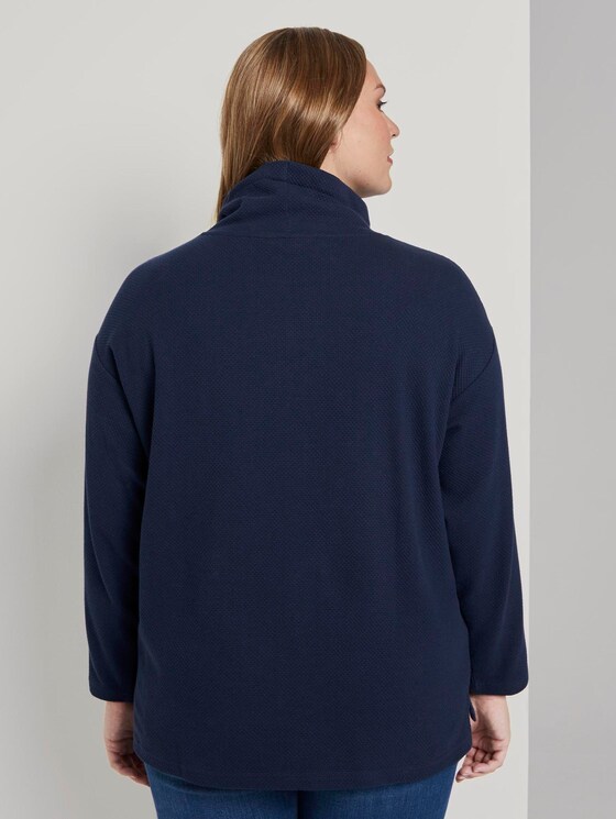 Strukturiertes Rollkragen-Sweatshirt - Frauen - Real Navy Blue Strukturiertes Rollkragen-Sweatshirt - Frauen - Real Navy Blue - 2 - My True Me