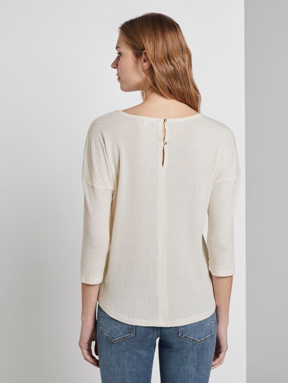 Langarmshirt mit feiner Struktur - Frauen - Gardenia White Langarmshirt mit feiner Struktur - Frauen - Gardenia White - 2 - TOM TAILOR Denim