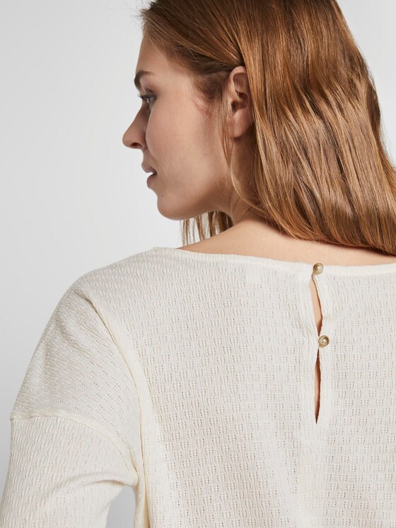 Langarmshirt mit feiner Struktur - Frauen - Gardenia White Langarmshirt mit feiner Struktur - Frauen - Gardenia White - 9 - TOM TAILOR Denim
