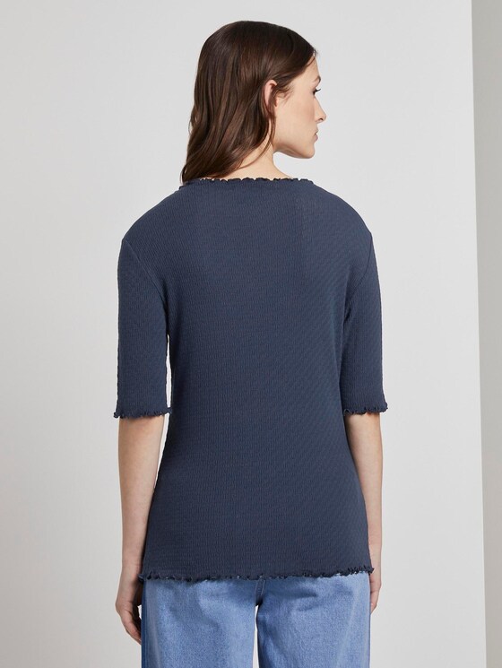 T-shirt with a lace pattern - Women - Real Navy Blue T-shirt with a lace pattern - Women - Real Navy Blue - 2 - TOM TAILOR Denim