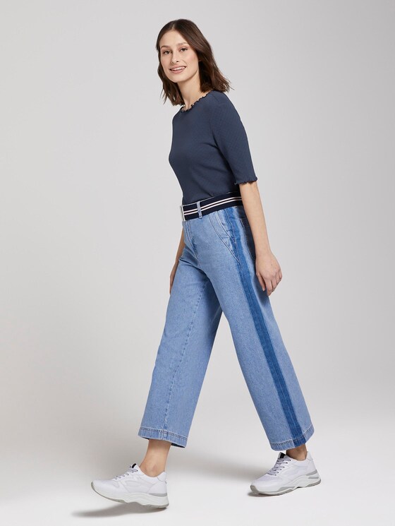 T-shirt with a lace pattern - Women - Real Navy Blue T-shirt with a lace pattern - Women - Real Navy Blue - 3 - TOM TAILOR Denim