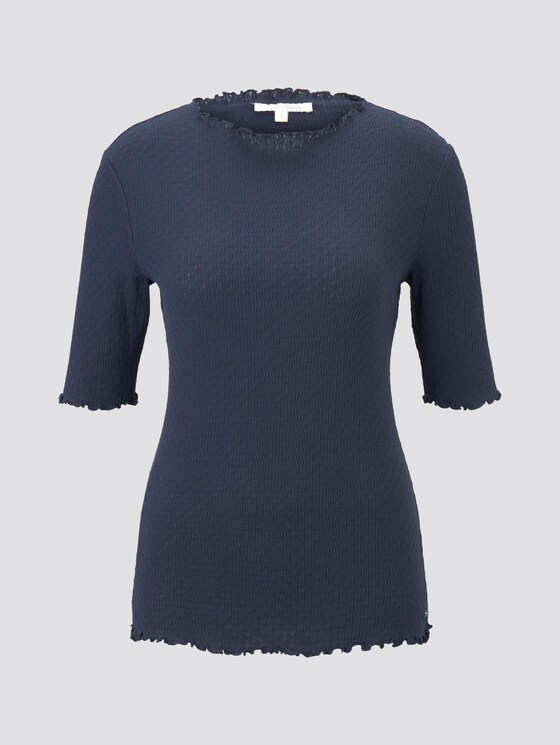 T-shirt with a lace pattern - Women - Real Navy Blue T-shirt with a lace pattern - Women - Real Navy Blue - 7 - TOM TAILOR Denim
