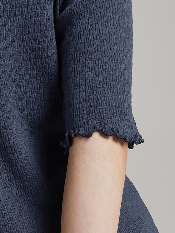 T-shirt with a lace pattern - Women - Real Navy Blue T-shirt with a lace pattern - Women - Real Navy Blue - 9 - TOM TAILOR Denim