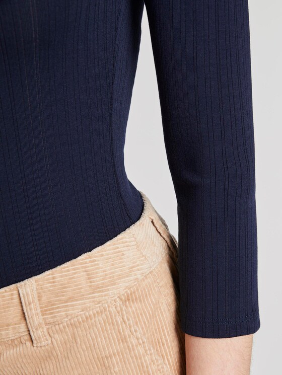 Schulterfreier Body in Ripp-Optik - Frauen - Real Navy Blue Schulterfreier Body in Ripp-Optik - Frauen - Real Navy Blue - 10 - TOM TAILOR Denim