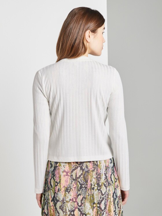 Cardigan in a ribbed look - Women - Gardenia White Cardigan in a ribbed look - Women - Gardenia White - 2 - TOM TAILOR Denim