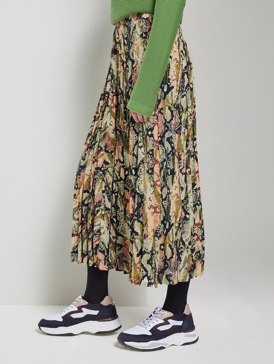 Plissee Midi-Rock mit Schlangen-Print - Frauen - colourful snake print Plissee Midi-Rock mit Schlangen-Print - Frauen - colourful snake print - 11 - TOM TAILOR Denim